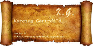 Karczag Gertrúd névjegykártya